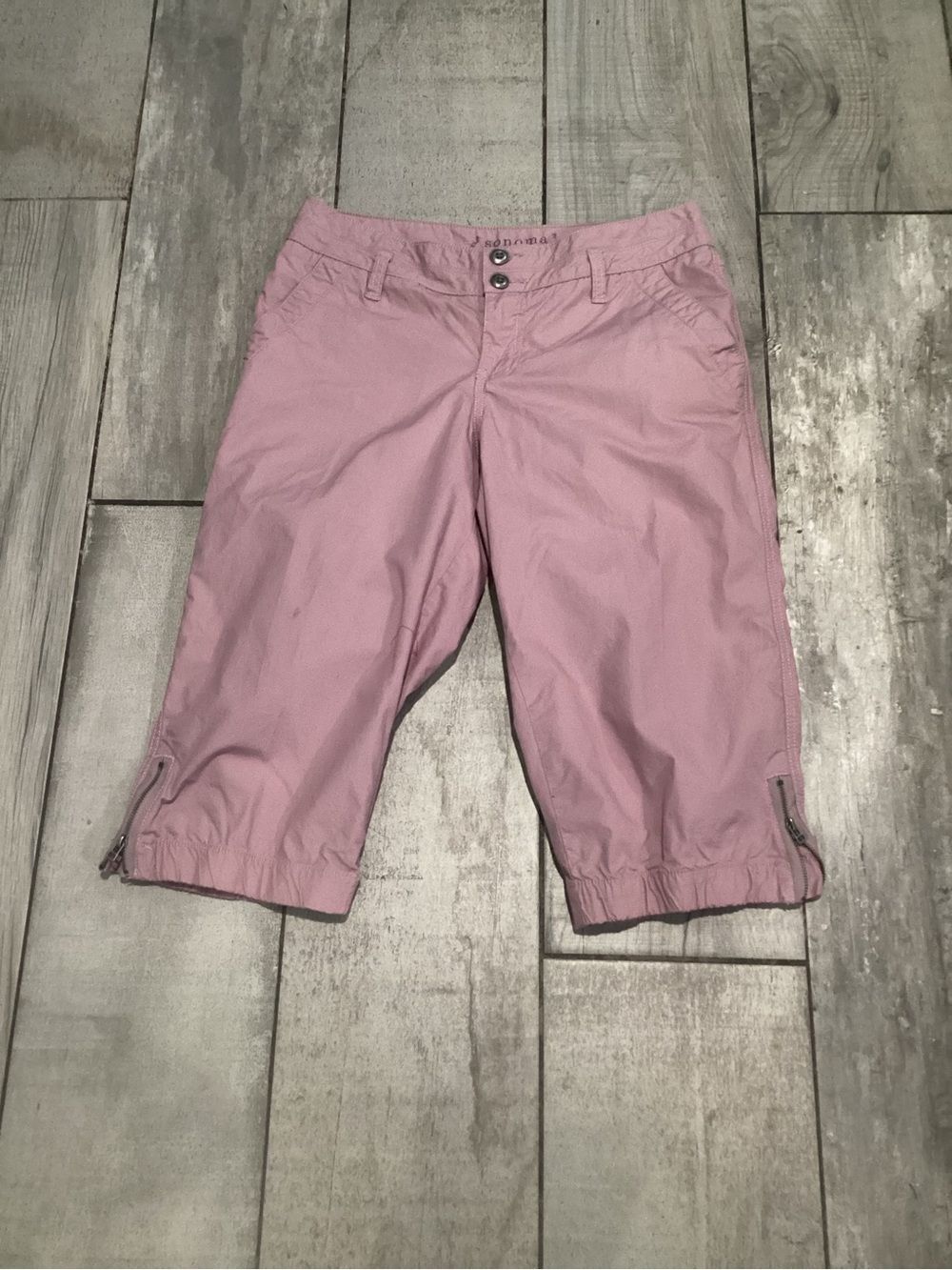 Sonoma Light Pink Women's Bermuda Shorts with Hem Zips Size 8 #f2